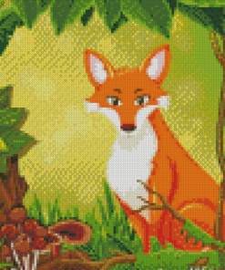 Cute Animated Red Fox Diamond Paintings