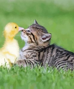 Cute Duck And Cat Diamond Paintings