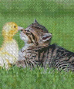 Cute Duck And Cat Diamond Paintings