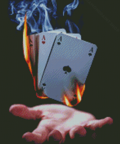 Flamming Deck Of Cards Diamond Paintings