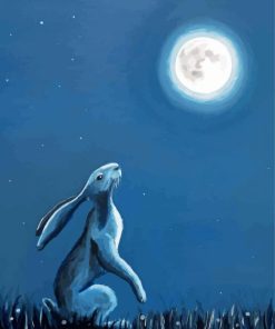 Hare And Moon Art Diamond Paintings