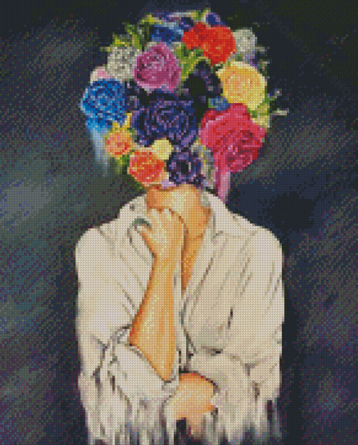 Head Flower Lady Diamond Paintings