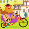 Bear On Bike Diamond Paintings