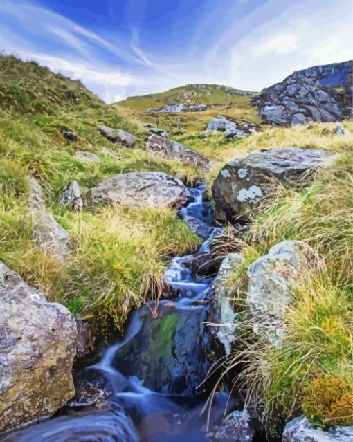 Landscape Mountain Stream Diamond Paintings