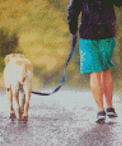 Dog Under Rain Diamond Paintings