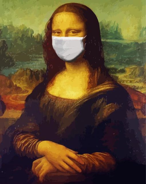 Monalisa Wearing A Mask Diamond Paintings