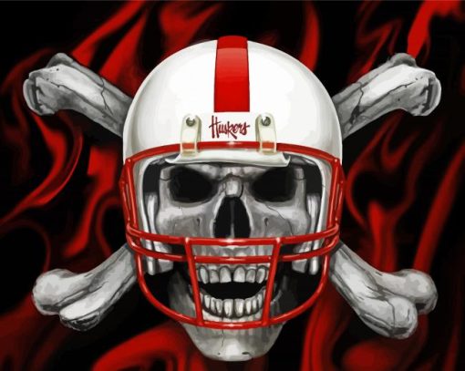 Nebraska Hsukers Blackshirts Skull Diamond Paintings