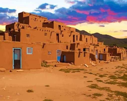 New Mexico Houses Diamond Paintings