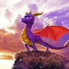 Purple Cartoon Dragon Diamond Paintings