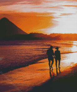 Romantic Beach Walk Diamond Paintings