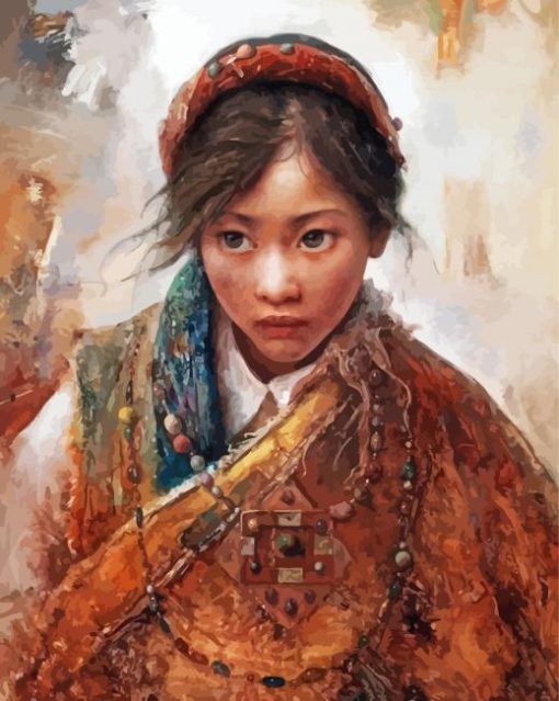 Vintage Tibet Lady Diamond Paintings