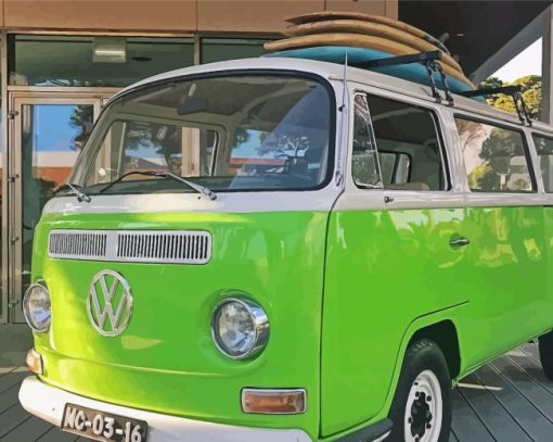 Vw Van Green Color Diamond Paintings