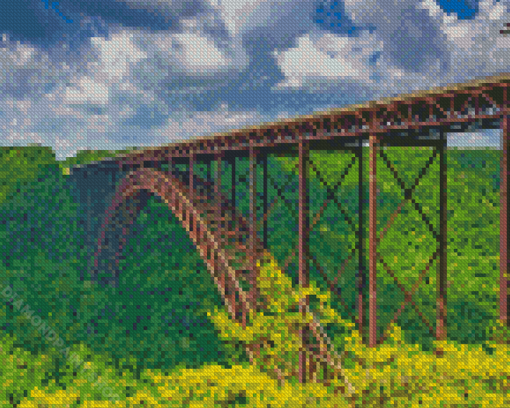 West Virginia Bridge River Diamond Paintings