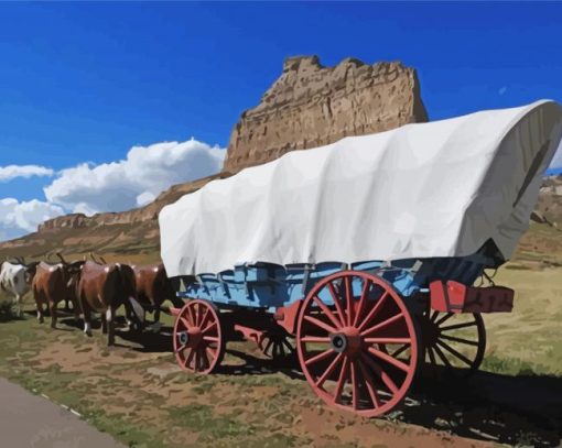 Western Wagon Diamond Paintings