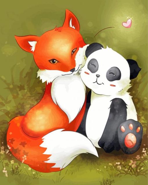 Aesthetic Panda And Fox Diamond Paintings