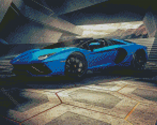 Aesthetic Blue Lamborgini Diamond Paintings