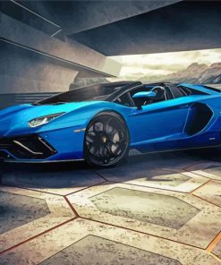 Aesthetic Blue Lamborgini Diamond Paintings