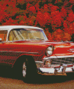 Aesthetic Red Classic Chevy Diamond Paintings