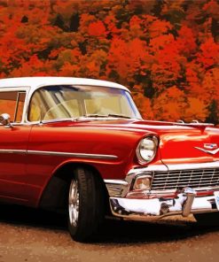 Aesthetic Red Classic Chevy Diamond Paintings