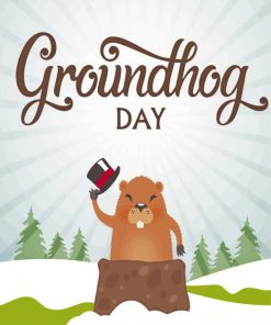 Groundhog Day Illustration Diamond Paintings