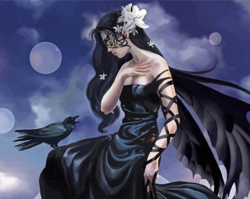 Masked Lady In Black Diamond Paintings