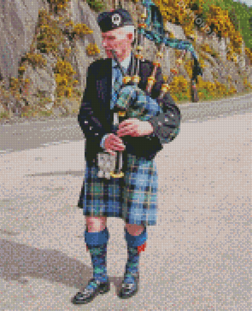 Old Scottish Piper Diamond Paintings