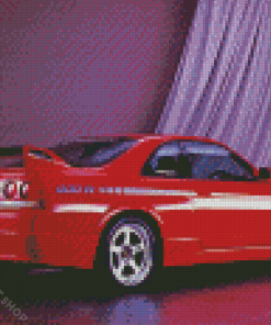 Red Skyline Car Diamond Painting