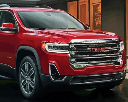 Red Acadia Car Diamond Paintings