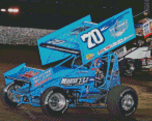 Blue Sprint Car Diamond Paintings