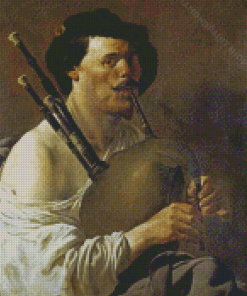 Vintages Bagpipe Player Diamond Paintings