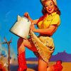 Vintage Western Lady Diamond Paintings