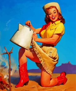 Vintage Western Lady Diamond Paintings