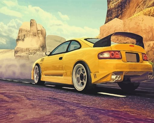 Yellow Jdm Car Diamond Paintings