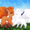 Alolan Vulpix And Vulpix Pokemon Diamond Paintings