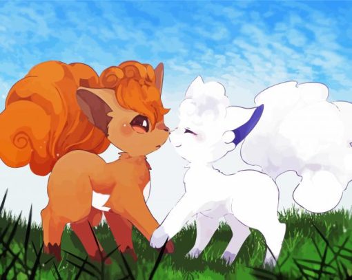 Alolan Vulpix And Vulpix Pokemon Diamond Paintings