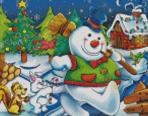 Animated Film Frosty The Snowman Diamond Painting