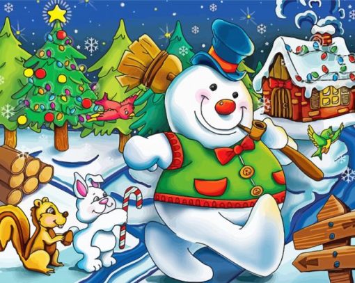 Animated Film Frosty The Snowman Diamond Painting