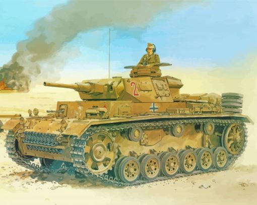 Army Tanks In The Desert War Diamond Paintings