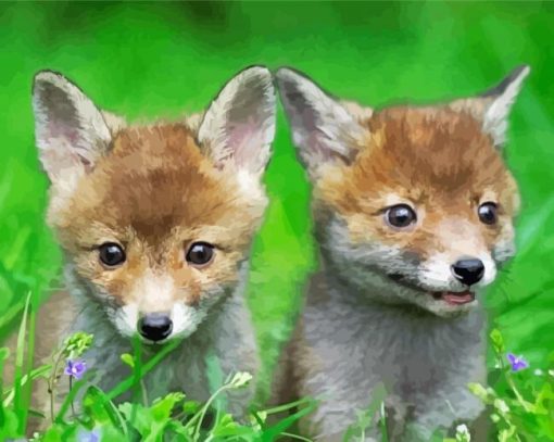 Baby Foxes Diamond Paintings