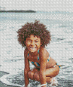 Beach And Kid Diamond Painting