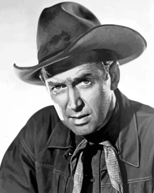 Black And White Cowboy Jimmy Stewart Diamond Paintings