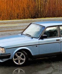 Blue Volvo 240 Saloon Car Diamond Paintings