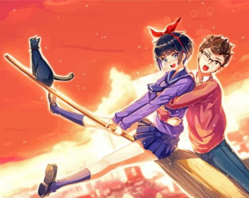 Broom Flying Anime Diamond Paintings