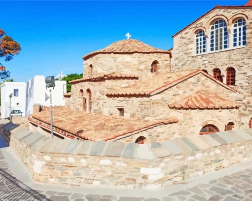 Church Of The Virgin Mary Ekatontapyliani Paros Greece Diamond Paintings