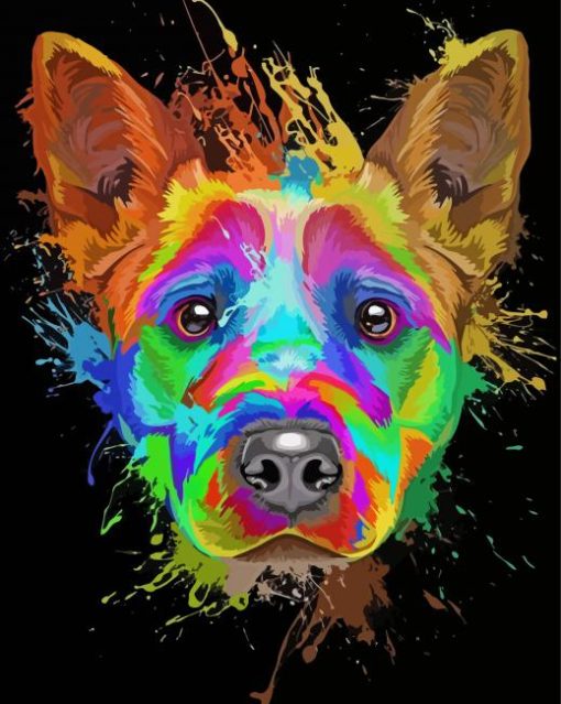 Dog Face Splatter Diamond Paintings