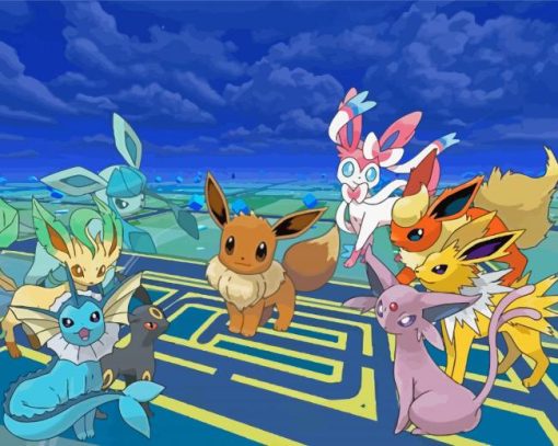 Eeveelution Pokemon Anime Diamond Paintings