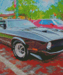 Grey 72 Mustang Car Art Diamond Paintings