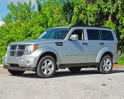 Grey Dodge nitro car diamond painting