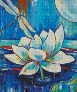 Moon Lily And Dragonfly Art Diamond Paintings