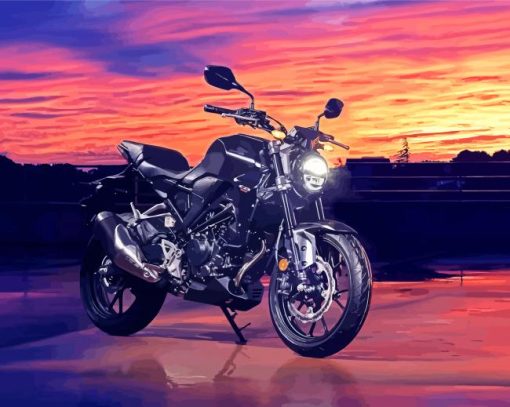 Motocycle Honda Sunset Diamond Paintings